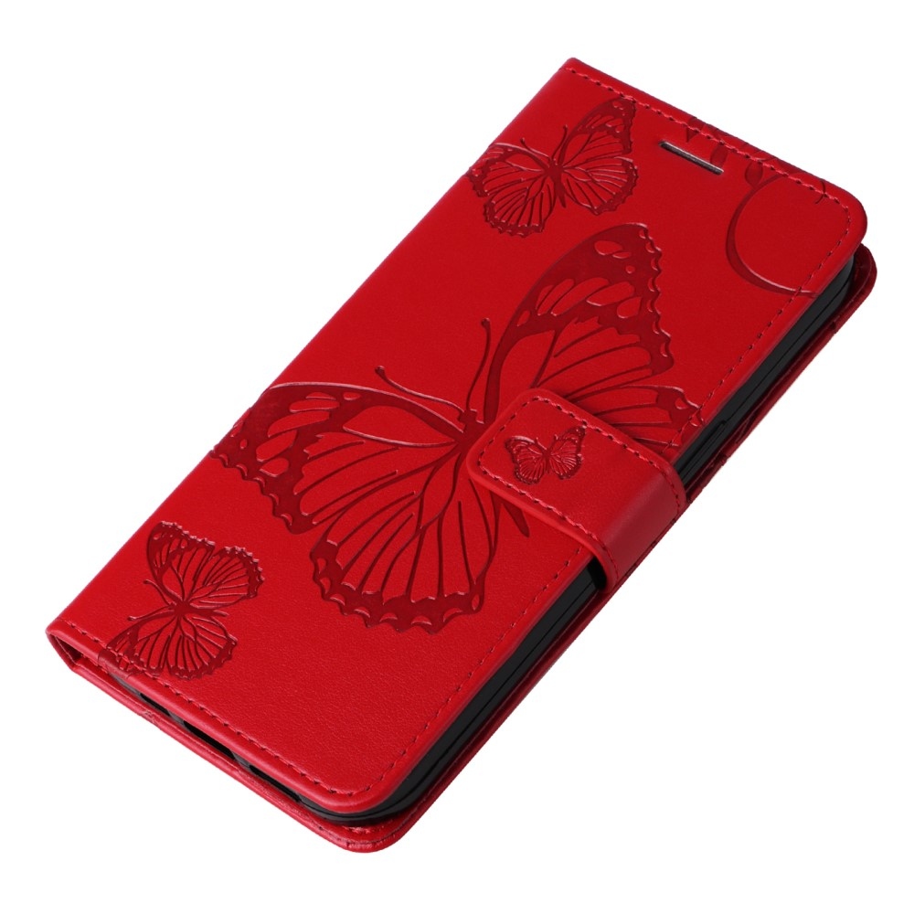 Big Butterfly knižkové puzdro na Huawei Nova Y61 - červené