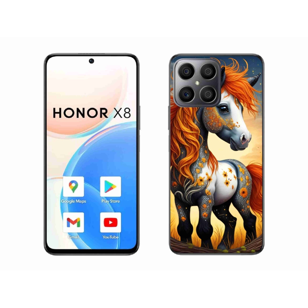 Gélový kryt mmCase na Honor X8 - farebný poník