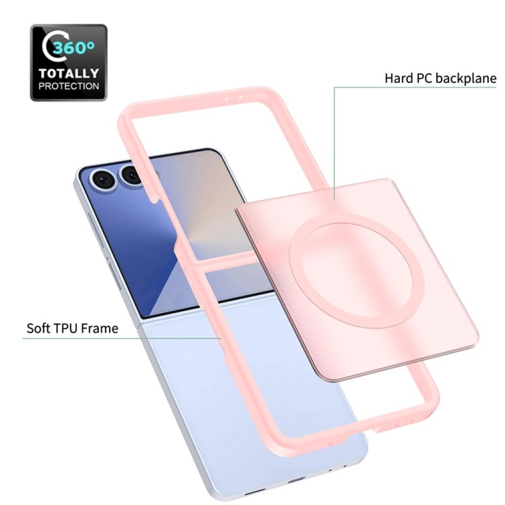 Skin gélový obal s pevným chrbtom a podporou MagSafe na Samsung Galaxy Z Flip7 5G - ružový