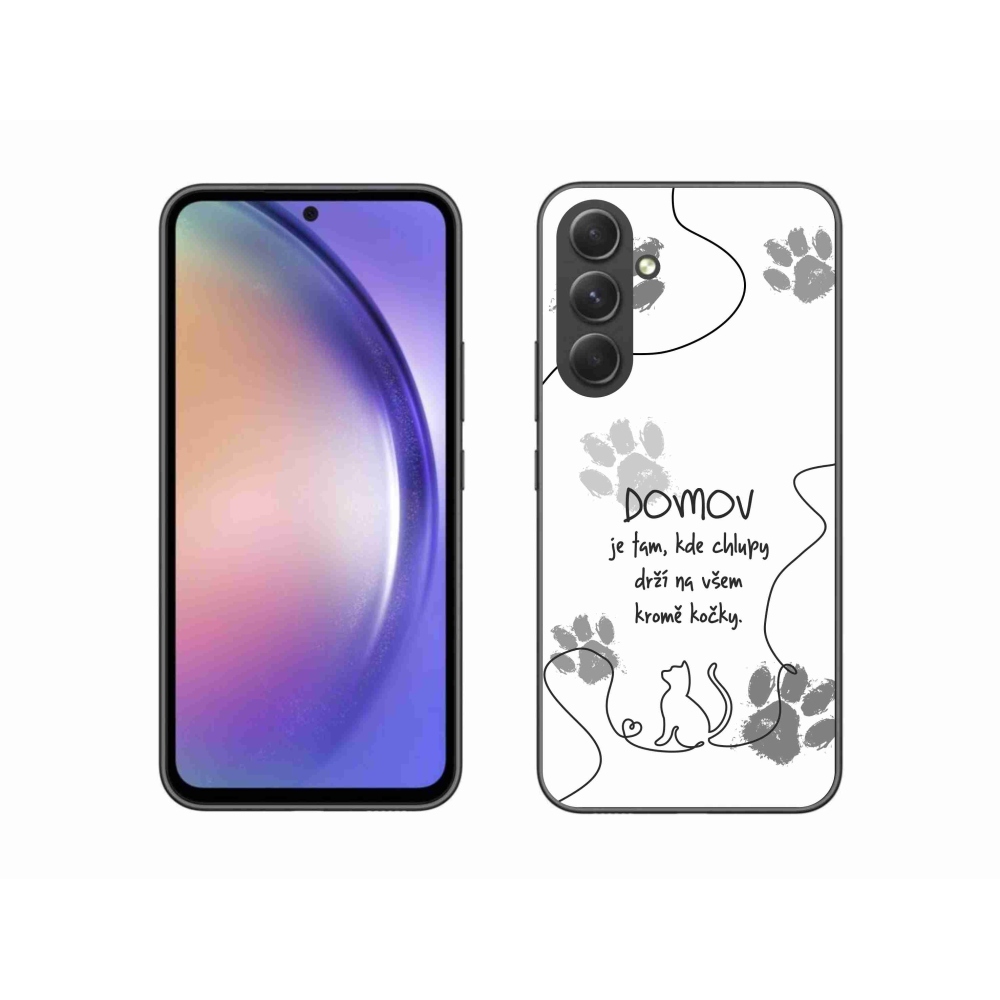 Gélový kryt mmCase na Samsung Galaxy A54 5G - mačacie motív biele pozadie