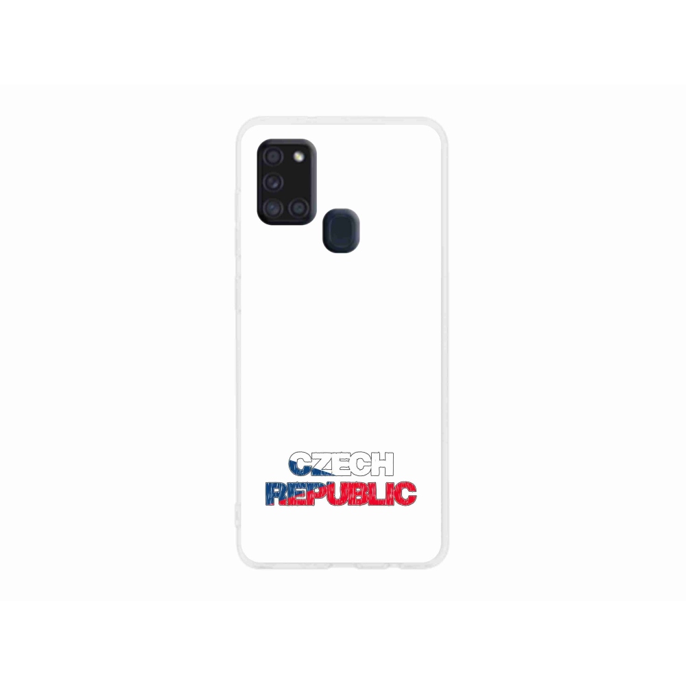 Gélový kryt mmCase na Samsung Galaxy A21s - Czech Republic biele pozadie