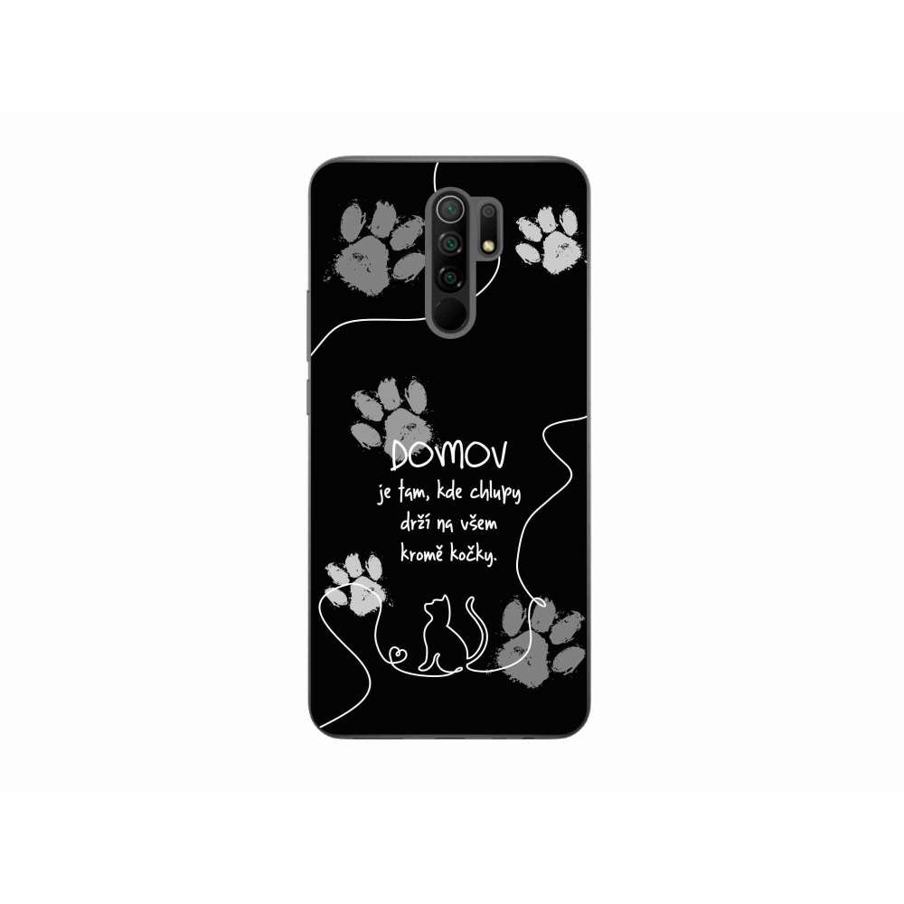 Gélový kryt mmCase na Xiaomi Redmi 9 - mačacie motív čierne pozadie