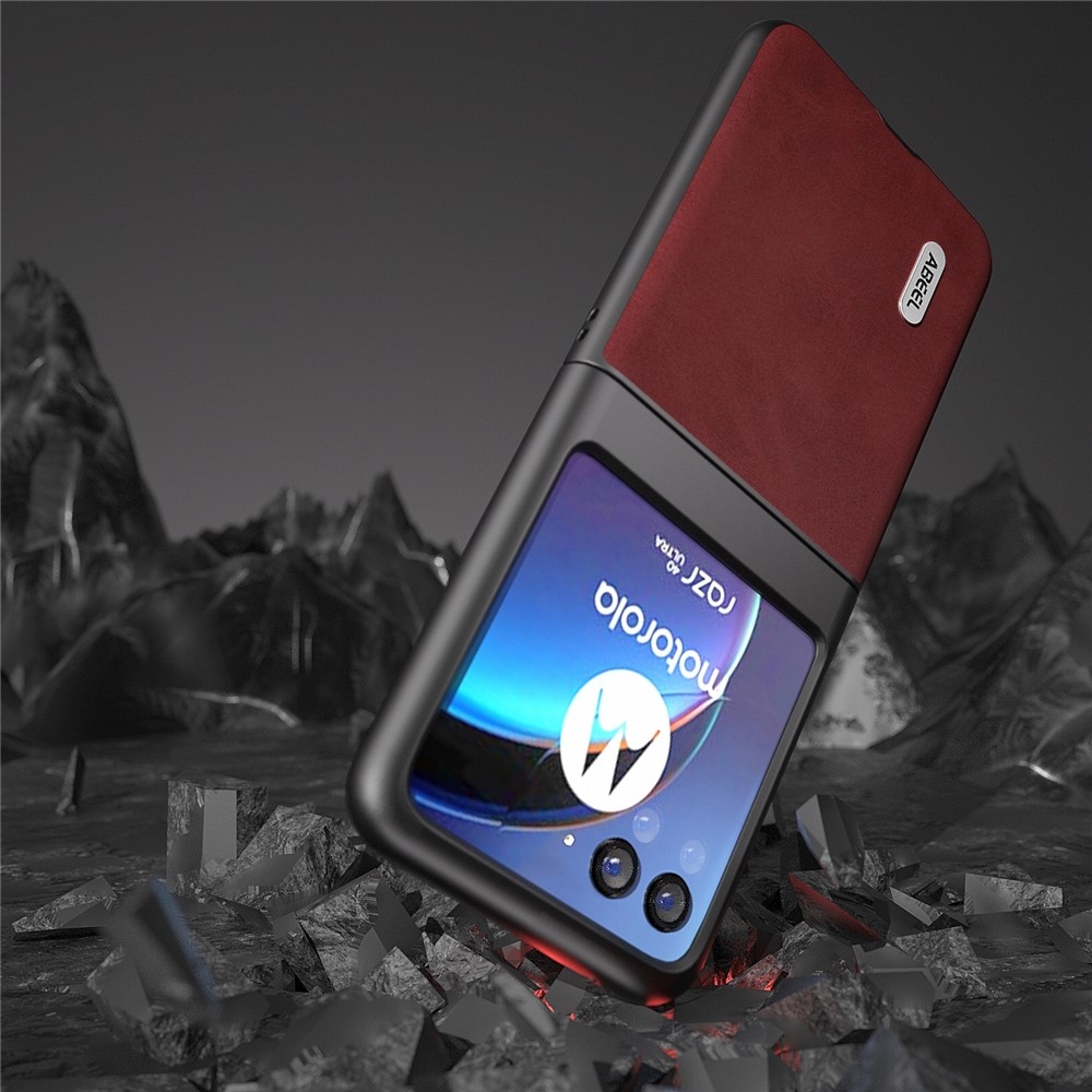 ABEEL plastový obal s pevným chrbtom na Motorola Razr 40 Ultra 5G - červený