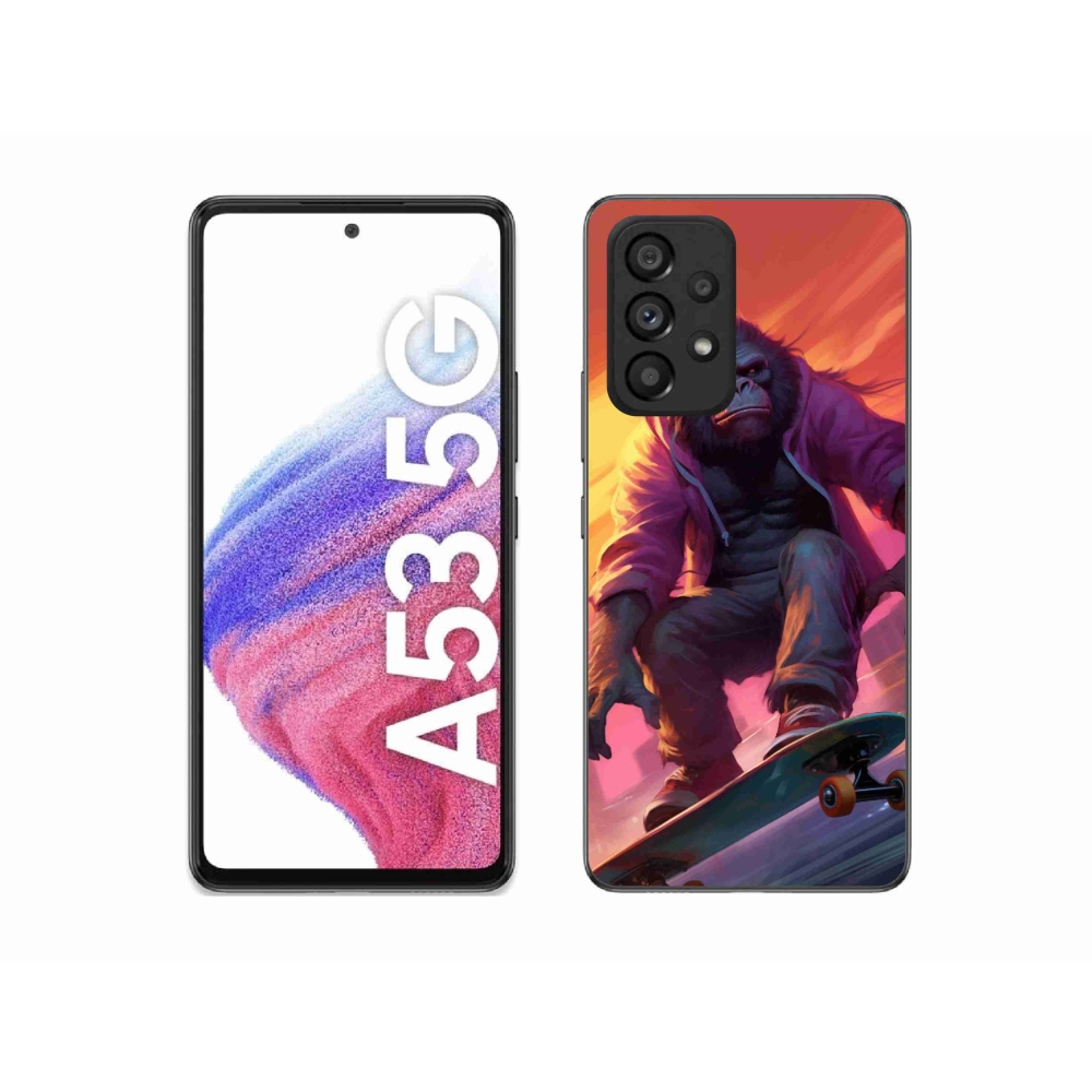 Gélový kryt mmCase na Samsung Galaxy A53 5G - gorila na skateboarde
