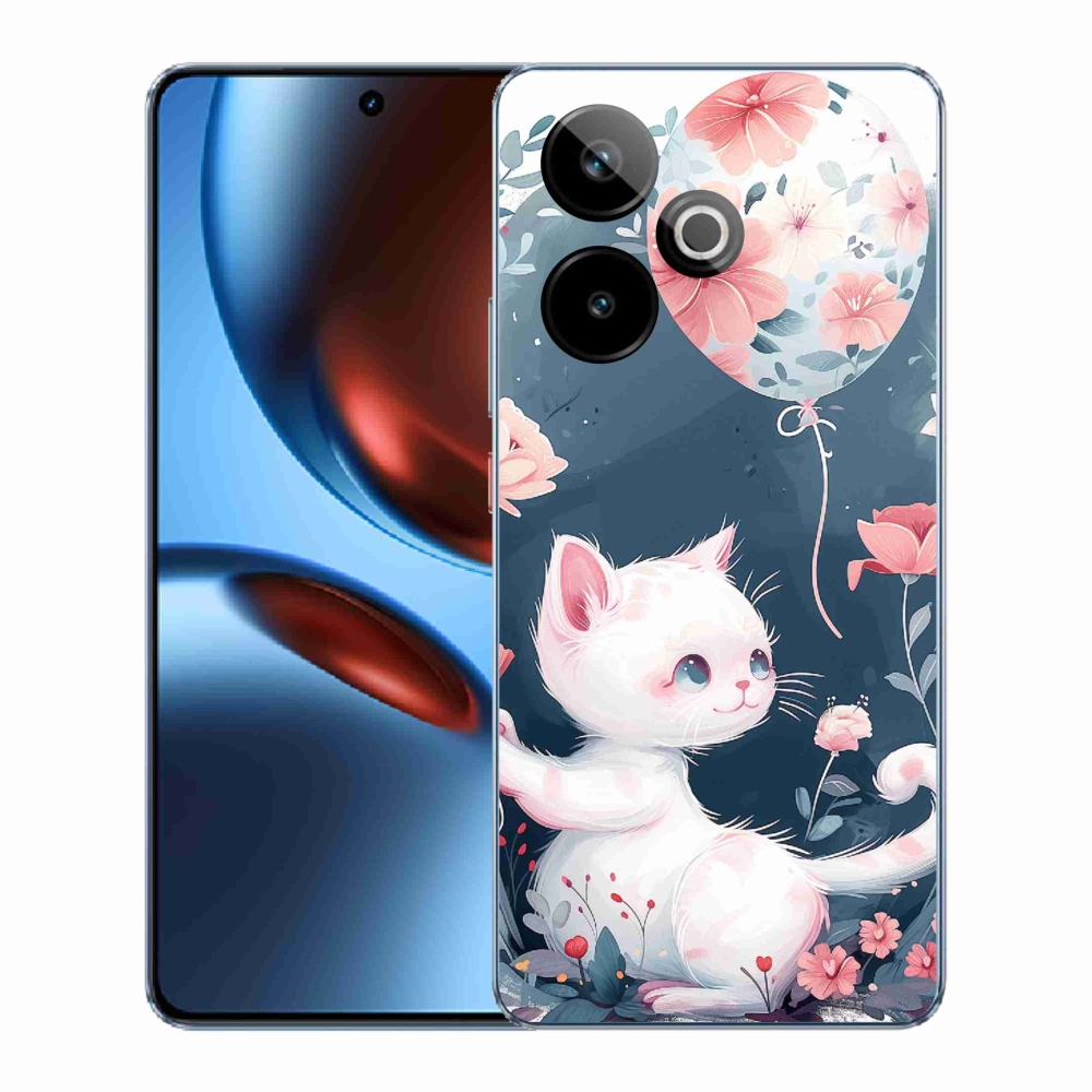 Gélový kryt mmCase na Realme GT 7 5G/GT 7T 5G - mačiatko s balónikom