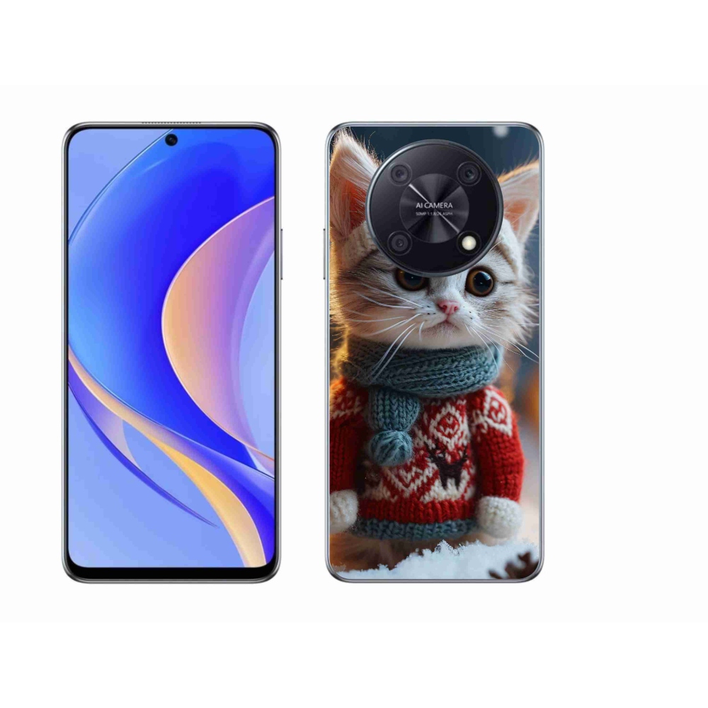 Gelový kryt mmCase na Huawei Nova Y90 - kotě ve svetru