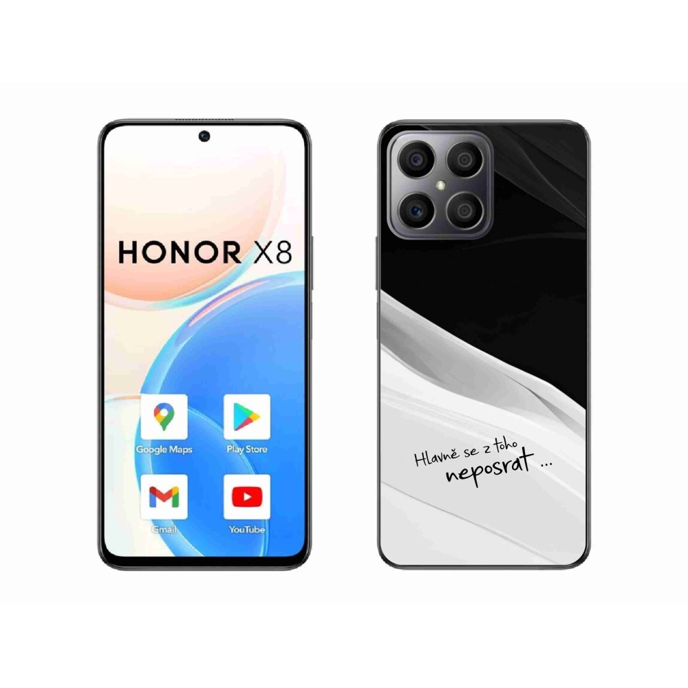 Gélový kryt mmCase na Honor X8 4G - vtipný text 13 bieločierne pozadie