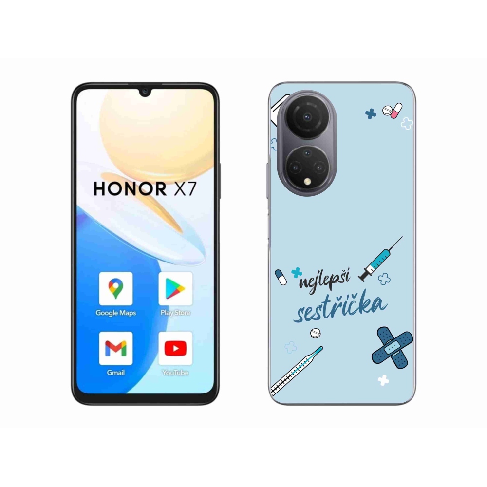 Gélový kryt mmCase na Honor X7 - najlepšia sestrička modré pozadie