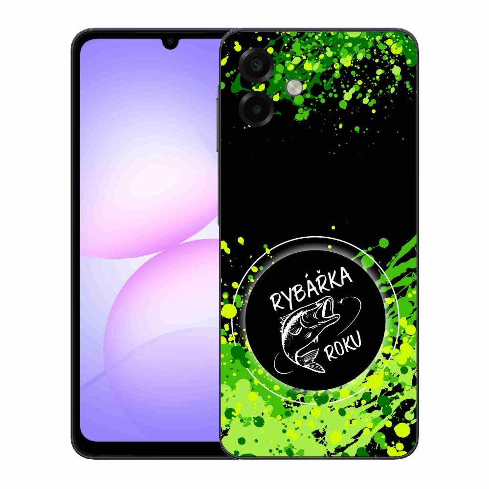 Gélový kryt mmCase na Samsung Galaxy A07 4G - rybárka roku čierne pozadie