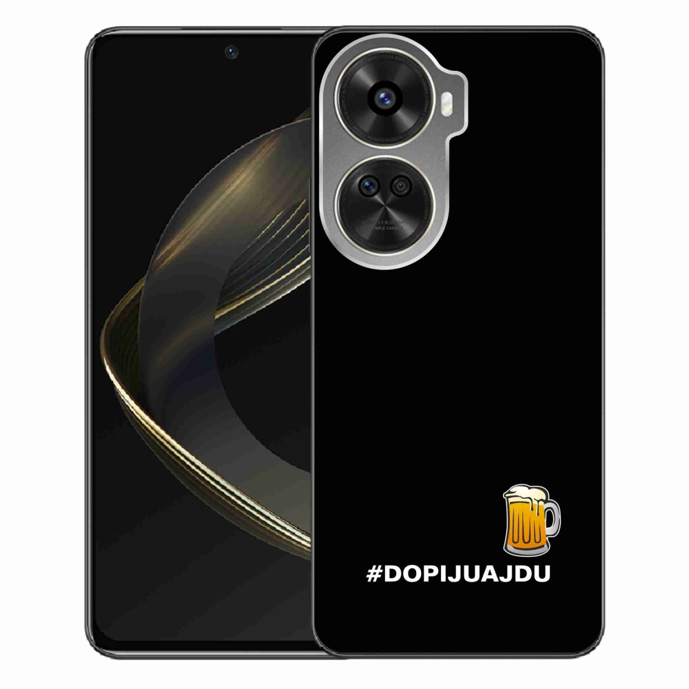 Gélový kryt mmCase na Huawei Nova 12 SE - pivný motív 1 čierne pozadie