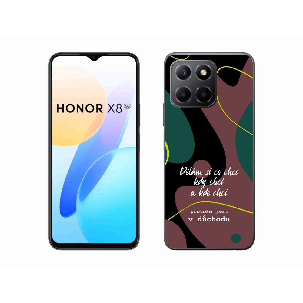Gélový kryt mmCase na Honor X8 5G/Honor 70 Lite 5G - vtipný text 10 čierne pozadie