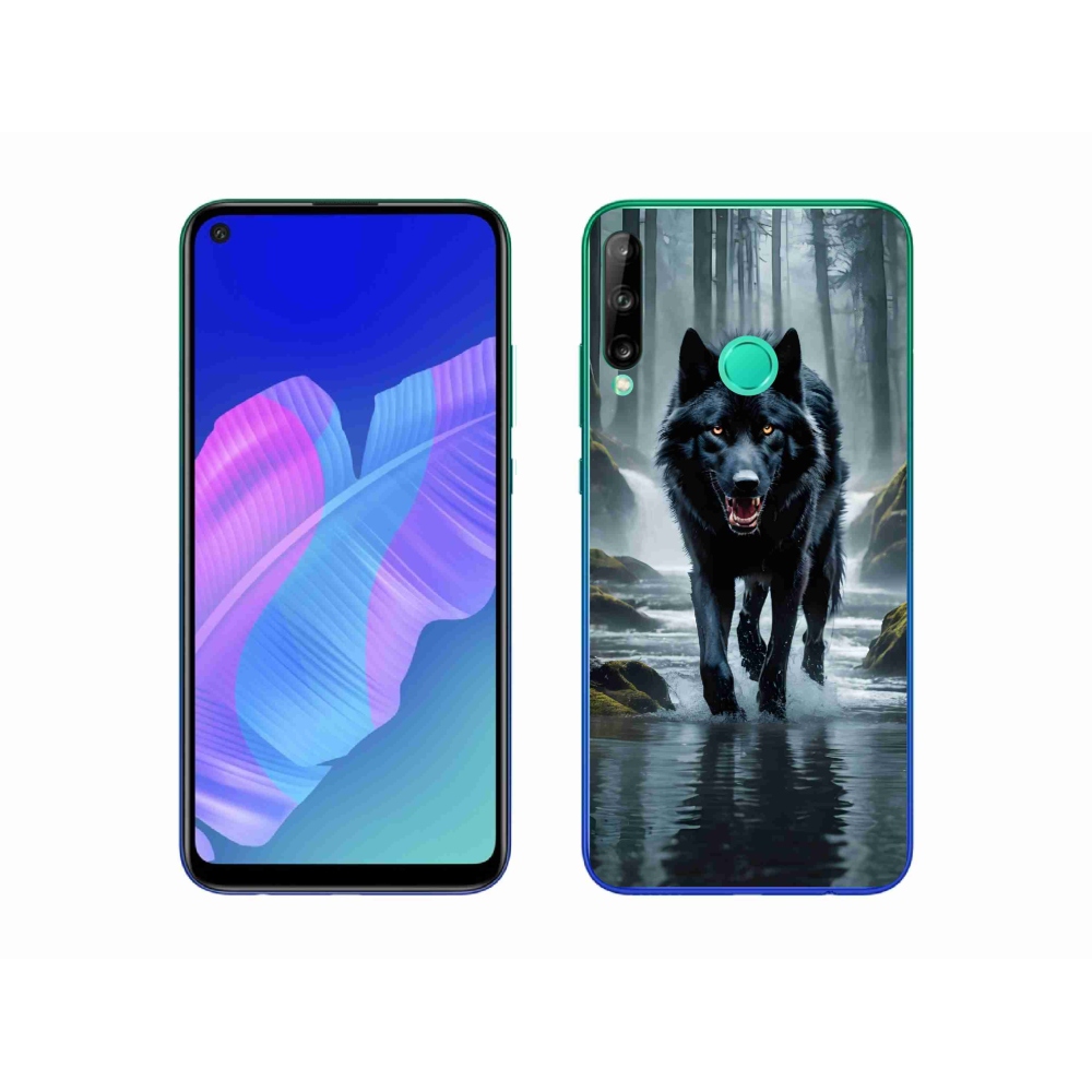 Gelový kryt mmCase na Huawei P40 Lite E - černý vlk