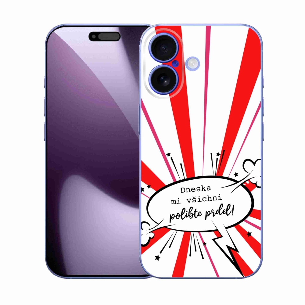 Gélový kryt mmCase na iPhone 17 - vtipný text 15 biele pozadie