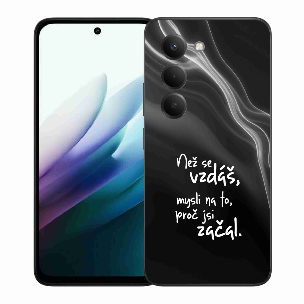 Gélový kryt mmCase na Xiaomi Redmi 15 4G/5G (171mm) - citát 2 čierne pozadie