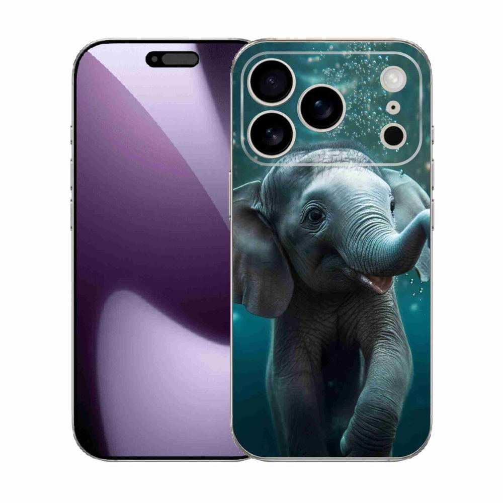 Gélový kryt mmCase na iPhone 17 Pro - sloník pod vodou