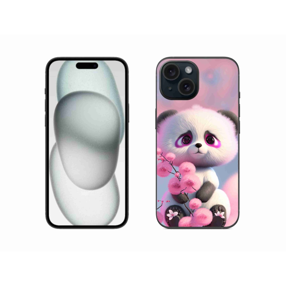 Gélový kryt mmCase na iPhone 15 - roztomilá panda 1