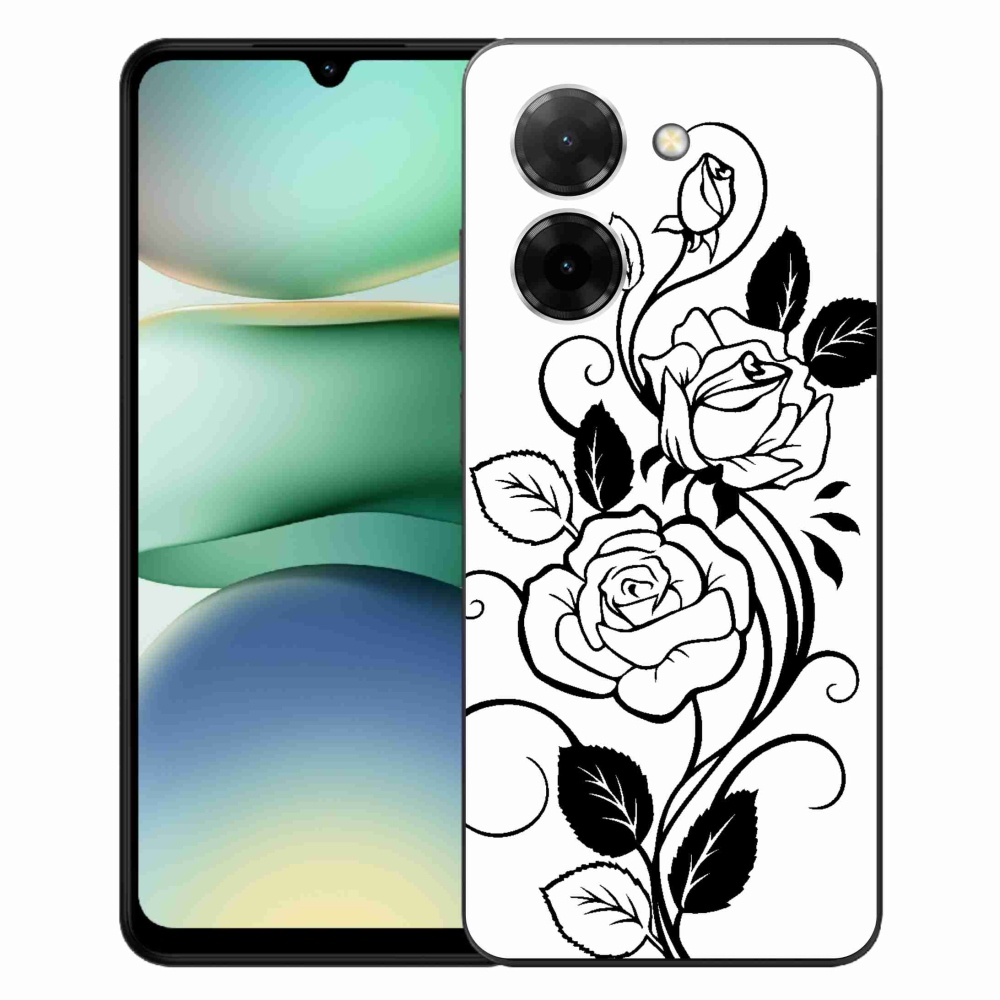 Gélový kryt mmCase na Xiaomi Redmi A5 (171.7x77.8x8.3mm) - čiernobiela ruža