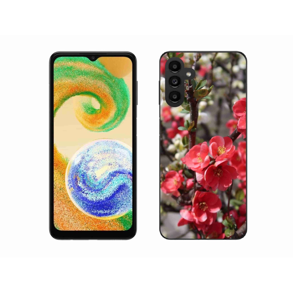 Gélový kryt mmCase na Samsung Galaxy A04s (164.7x76.7x9.1mm) - červené kvety