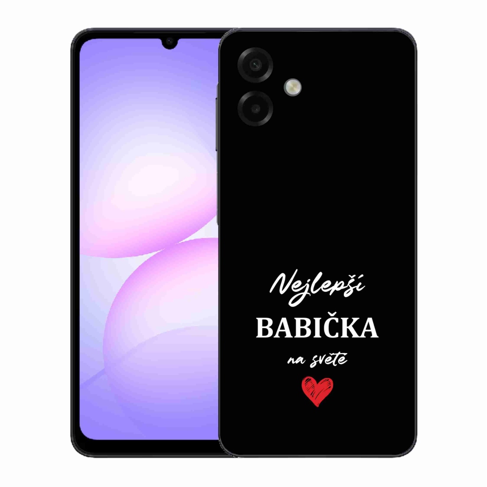 Gélový kryt mmCase na Samsung Galaxy A07 4G - najlepšia babička 1 čierne pozadie