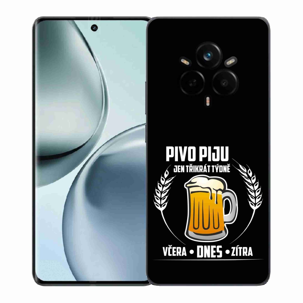 Gélový kryt mmCase na Realme 14 Pro+ 5G - pivný motív čierne pozadie
