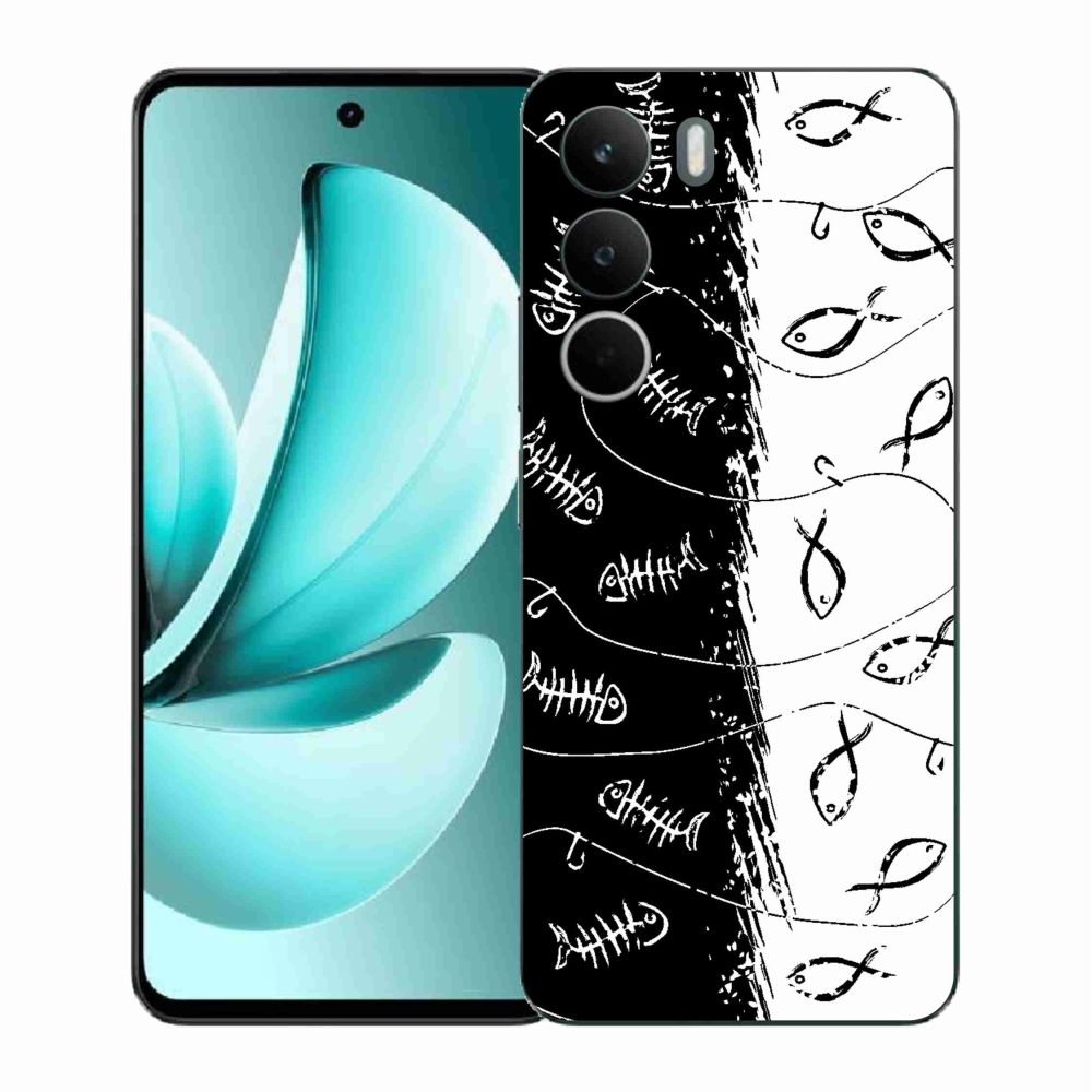 Gélový kryt mmCase na Realme C71 - kostry a rybky