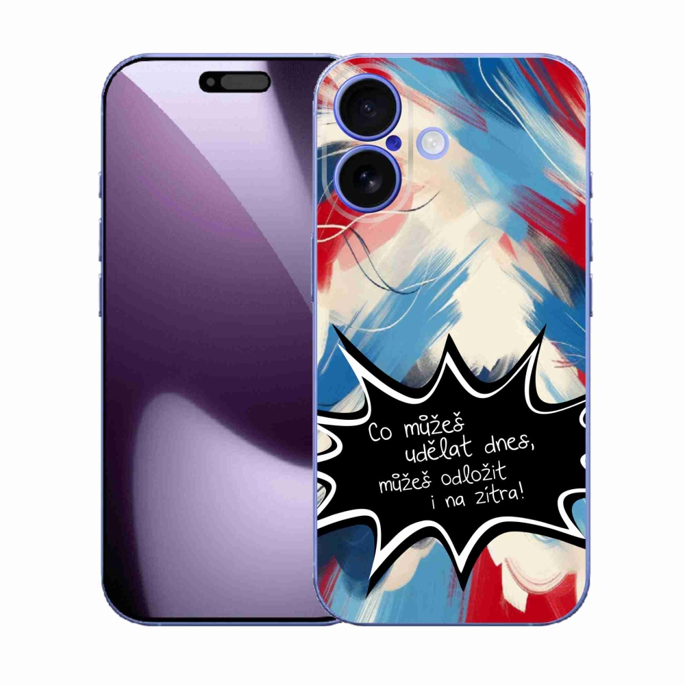 Gélový kryt mmCase na iPhone 17 - vtipný text 9 čierne pozadie