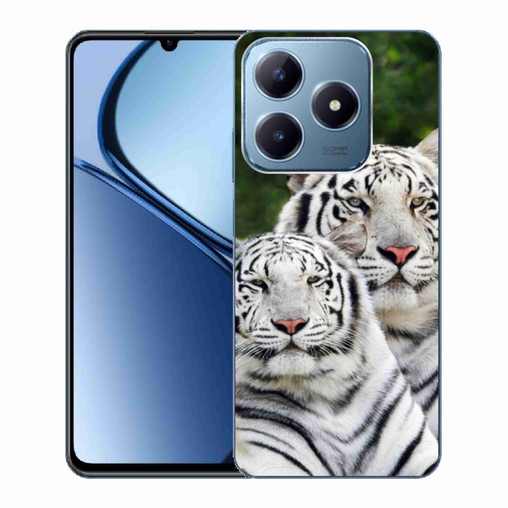 Gélový obal mmCase na Realme C63 - bieli tigre