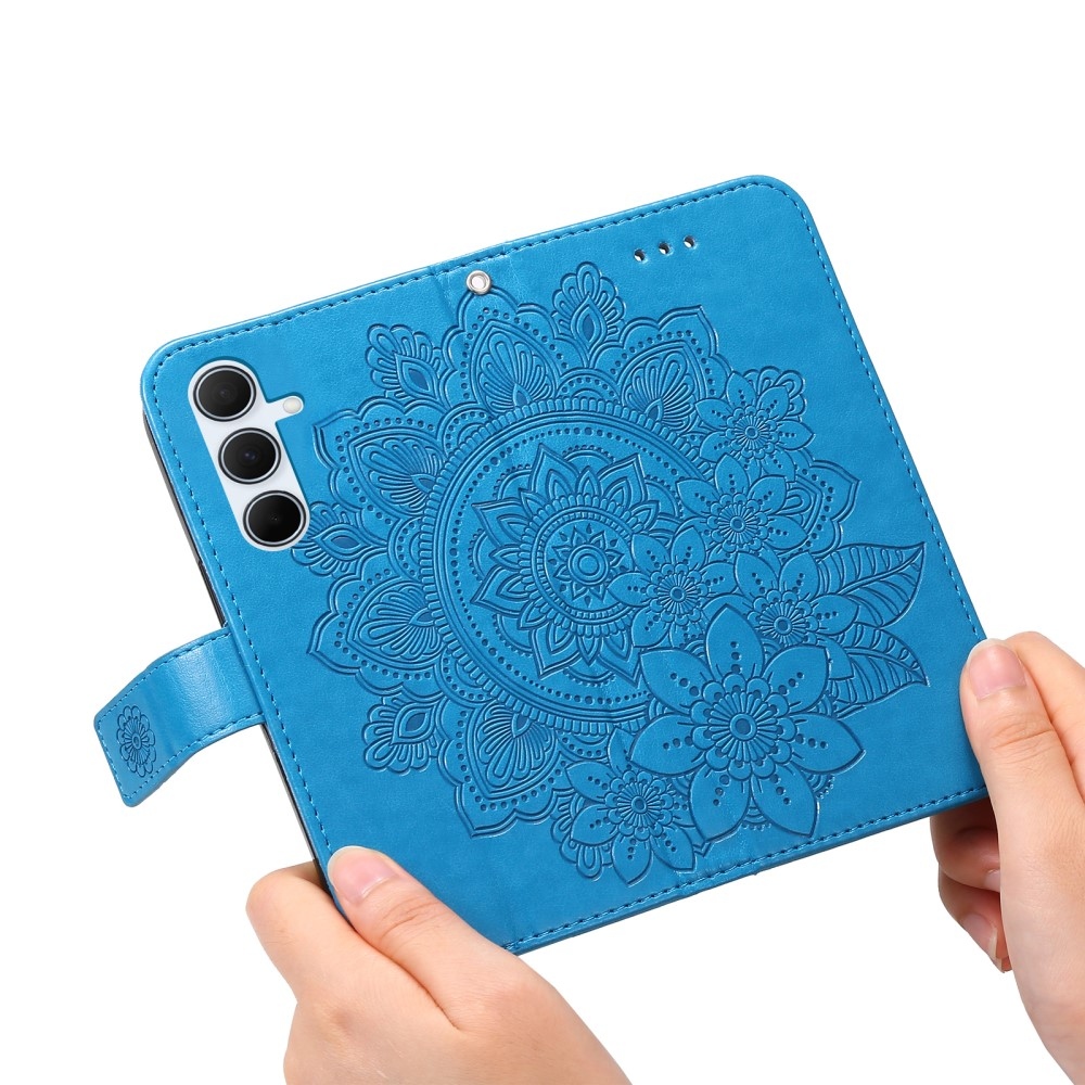 Mandala knižkové púzdro na Samsung Galaxy A36 5G/A56 5G - modré