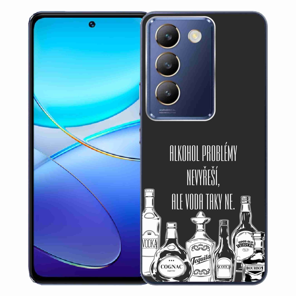 Gélový kryt mmCase na Vivo V40 SE 4G/5G - vtipný text čierne pozadie