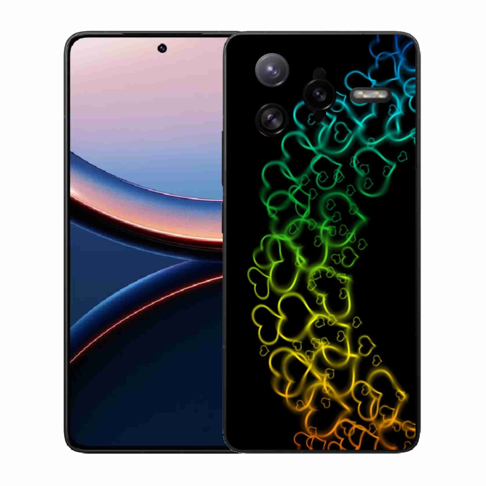Gélový kryt mmCase na Xiaomi Poco F7 Ultra - farebné srdiečka