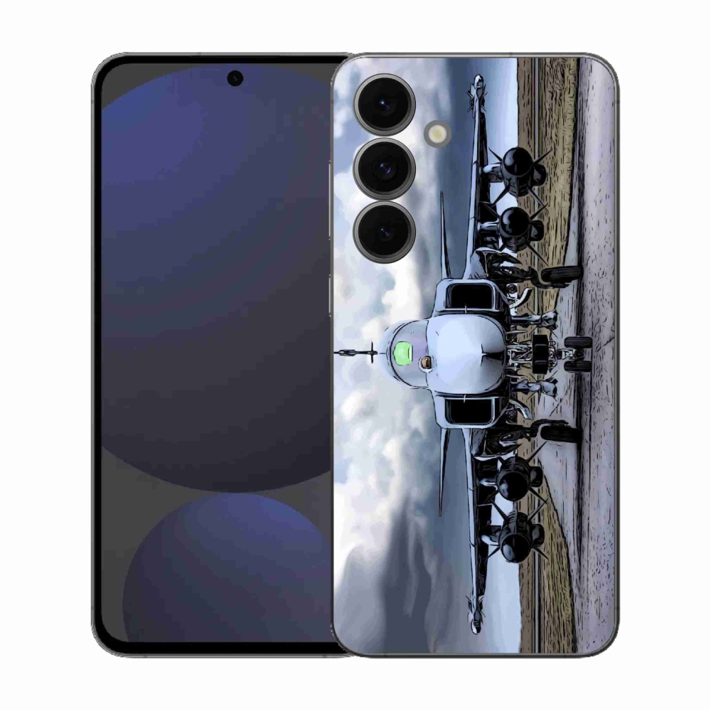 Gélový kryt mmCase na Samsung Galaxy S25 FE - vojenské lietadlo