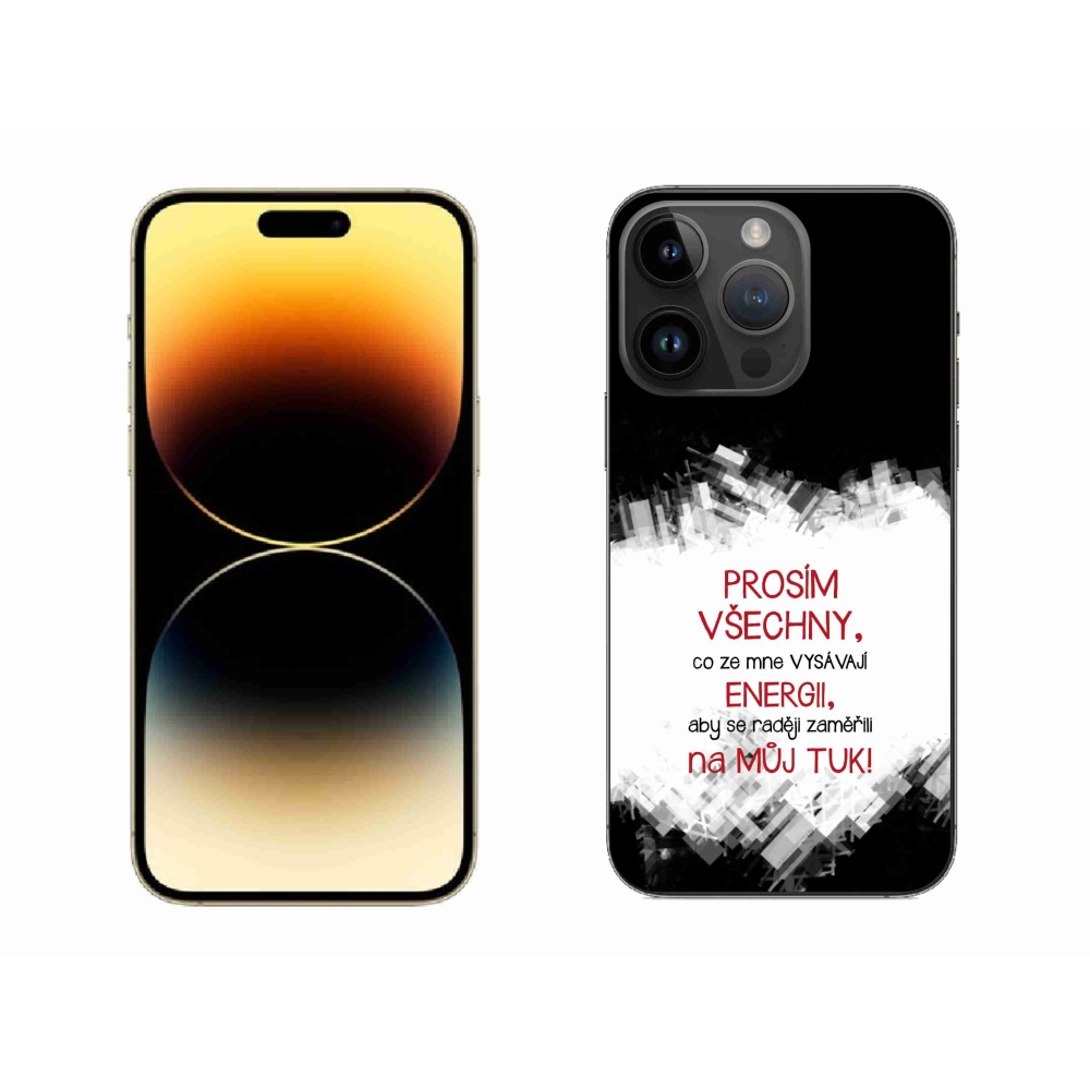 Gélový kryt mmCase na iPhone 14 Pro Max 6.7 - vtipný text 1 červený