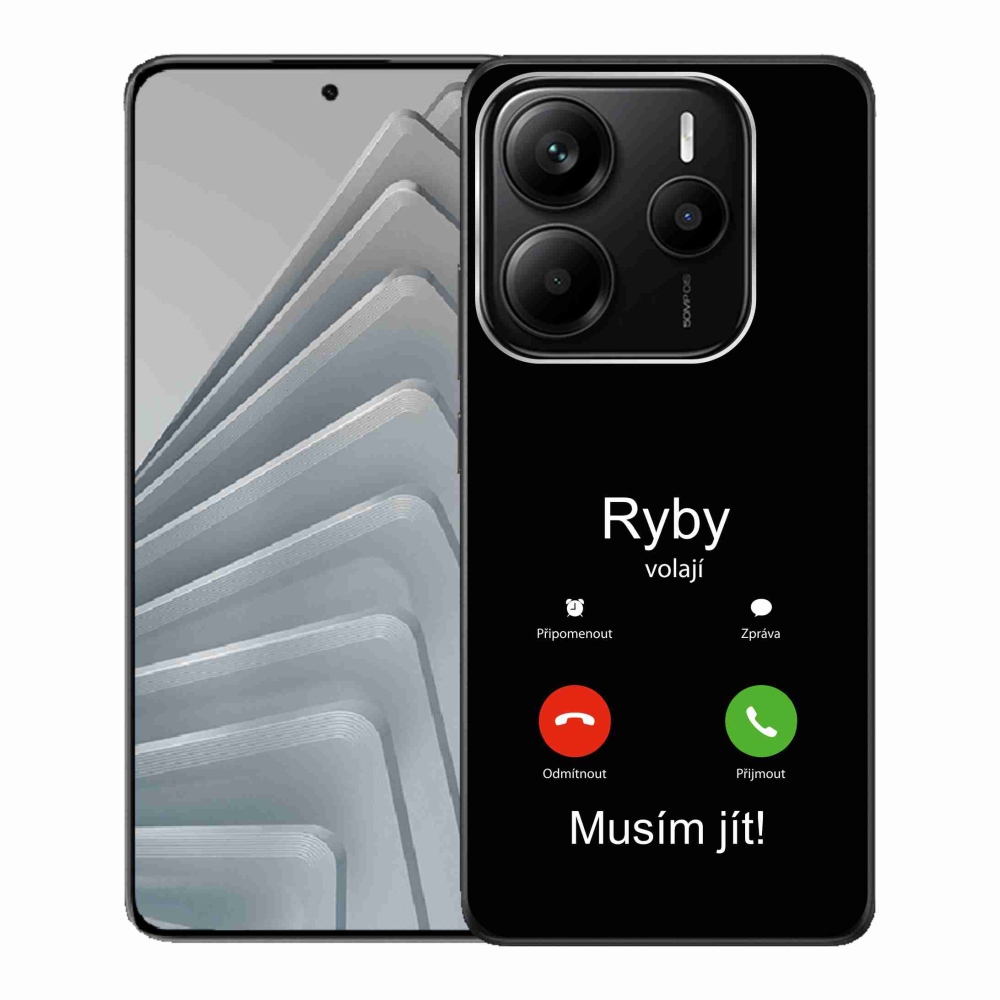 Gélový kryt mmCase na Xiaomi Redmi Note 14 5G - ryby volajú čierne pozadie