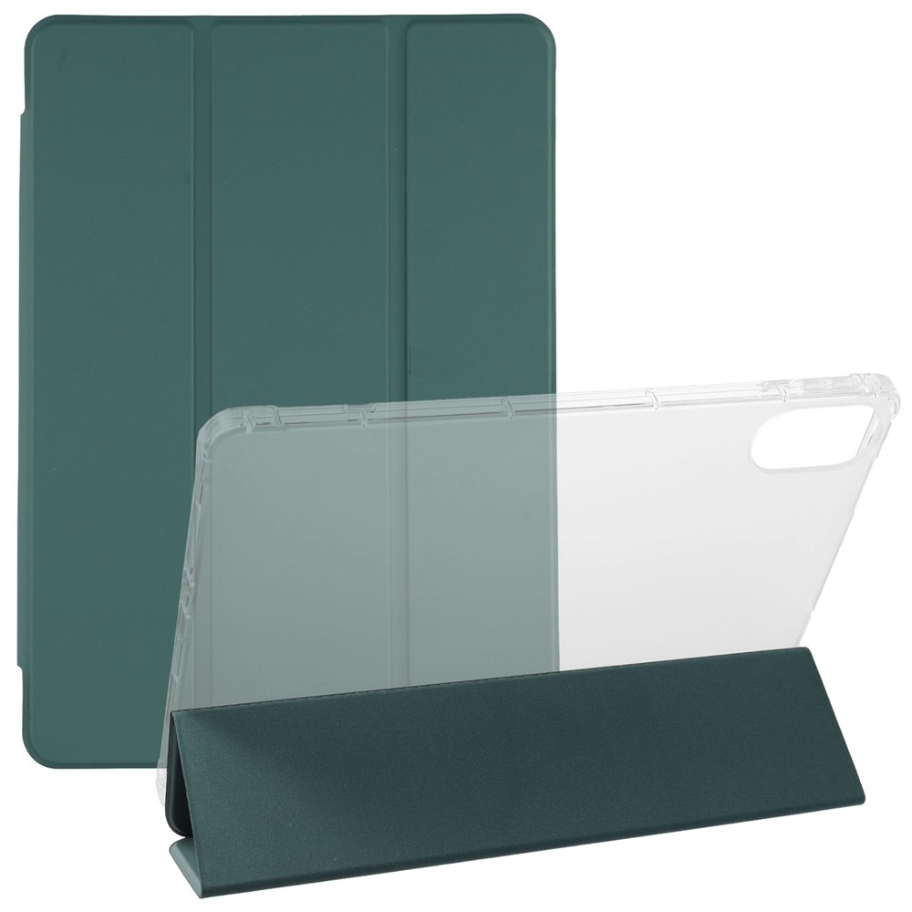 Tri-Fold chytré skladacie puzdro na tablet Xiaomi Redmi Pad 2 - tmavozelené