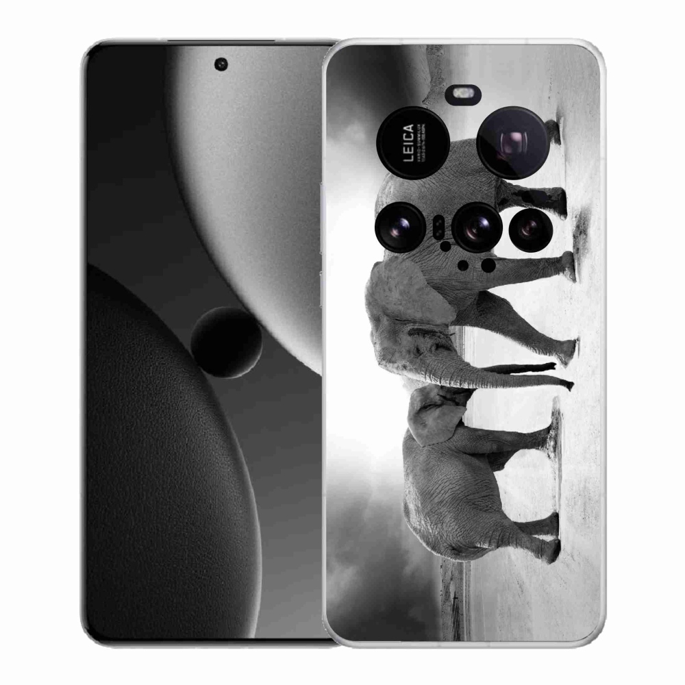 Gélový kryt mmCase na Xiaomi 15 Ultra - čiernobieli slony