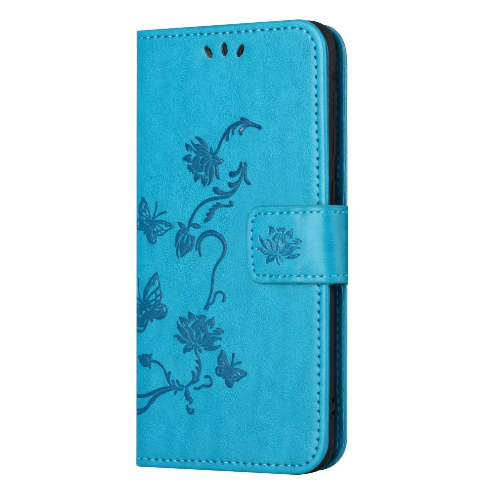 Flower knižkové púzdro na Samsung Galaxy A25 5G - modré