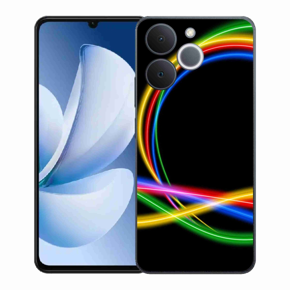 Gélový kryt mmCase na Realme Note 70T - neónové kruhy