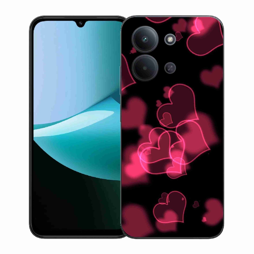 Gélový kryt mmCase na Xiaomi Redmi 15C 4G (171mm) / Poco C85 4G (171mm) - červená srdiečka