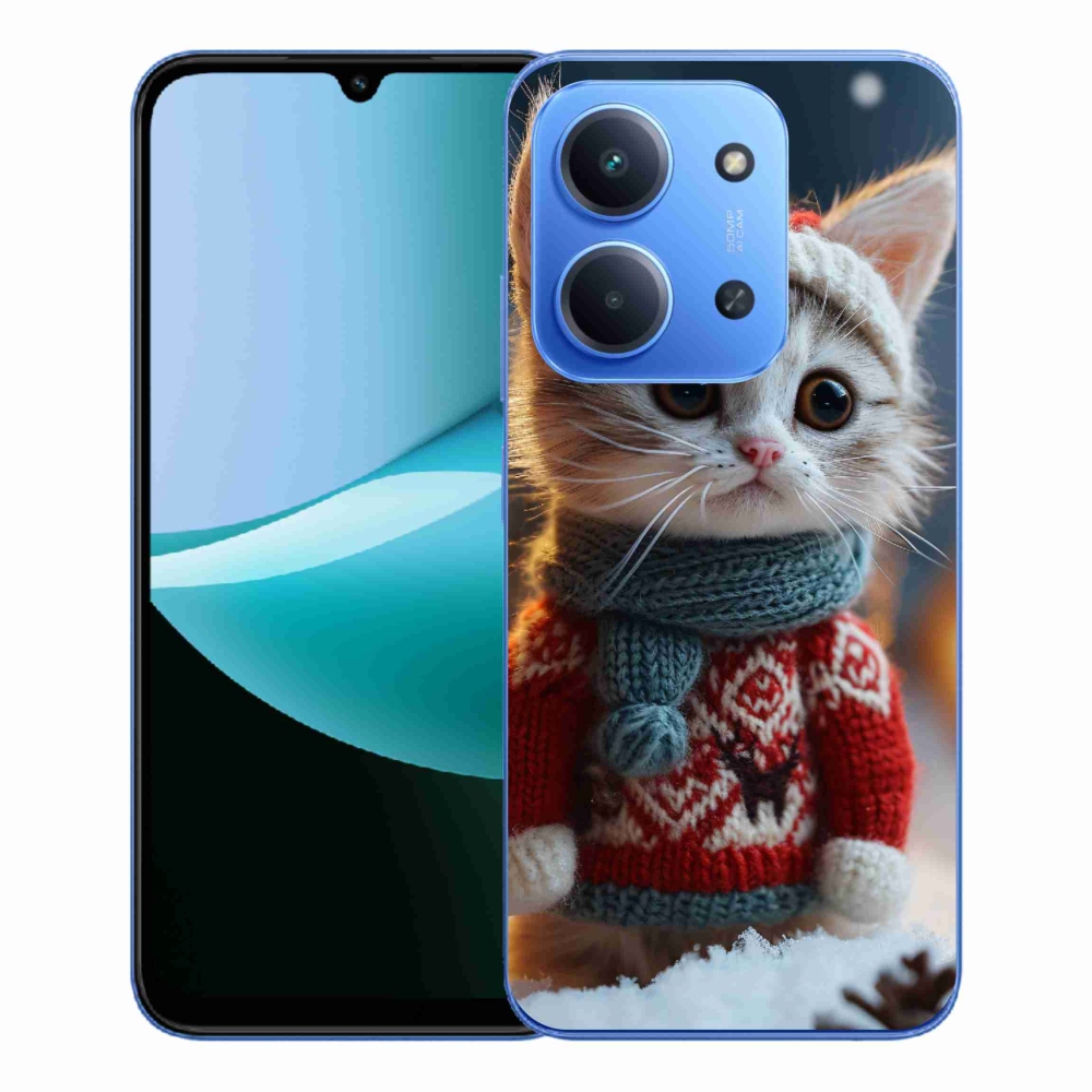 Gélový kryt mmCase na Xiaomi Redmi 15C 4G/5G (173mm) - mačiatko vo svetri