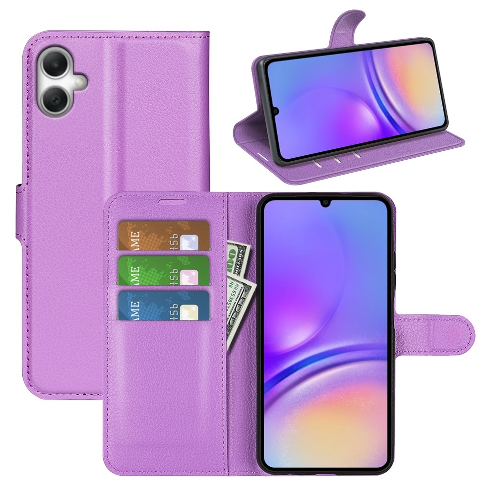 Litchi knižkové púzdro na Samsung Galaxy A07 4G - fialové
