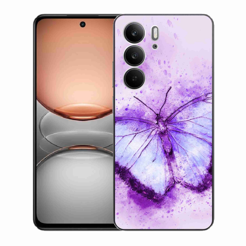 Gélový kryt mmCase na Realme C75 - fialový motýľ