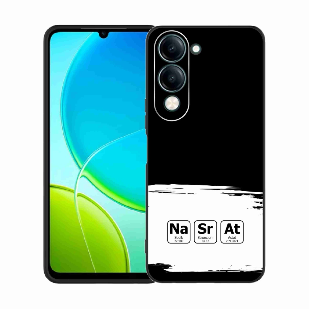 Gélový kryt mmCase na Vivo Y29s 5G - chemické prvky bieločierne pozadie