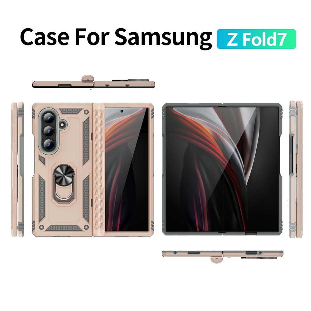 Ring odolný kryt na Samsung Galaxy Z Fold7 5G - béžový