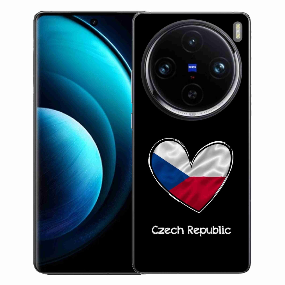Gélový kryt mmCase na Vivo X100 Pro 5G - vlajka srdca čierne pozadie