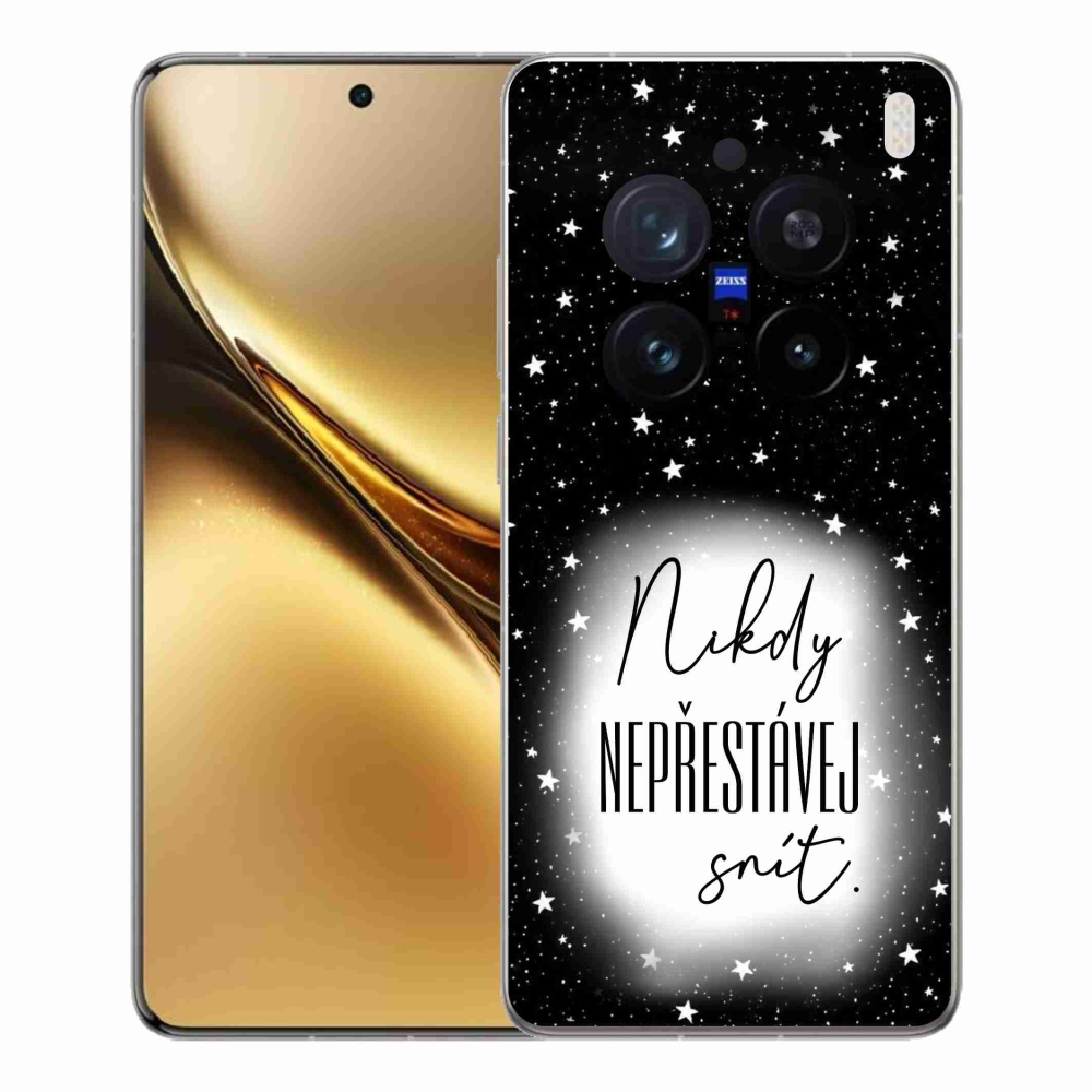 Gélový kryt mmCase na Vivo X200 Pro 5G - citát 1 bieločierne pozadie