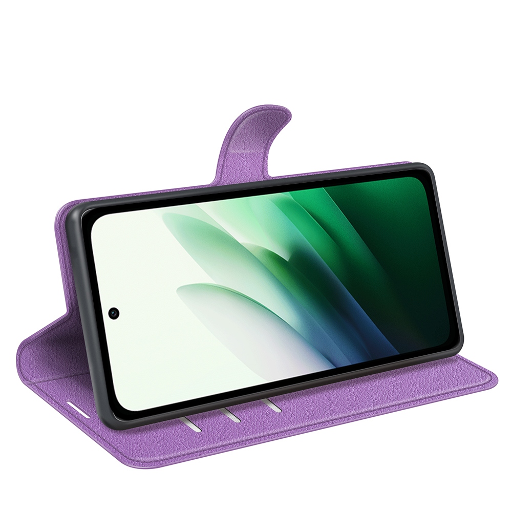 Litchi knižkové puzdro na Xiaomi Redmi 15 4G/5G (171mm) - fialové