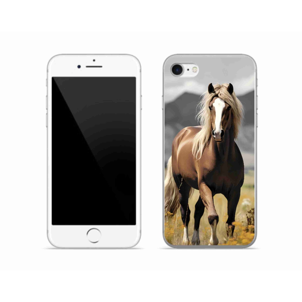 Gélový kryt mmCase na iPhone SE (2020) - hnedý kôň 1