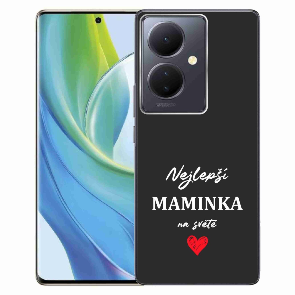 Gélový kryt mmCase na Vivo V29 Lite 5G - najlepšia mamička 1 čierne pozadie
