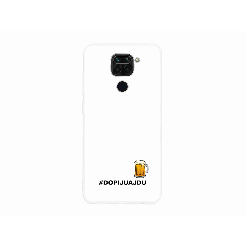Gélový kryt mmCase na Xiaomi Redmi Note 9 - pivný motív 1 biele pozadie