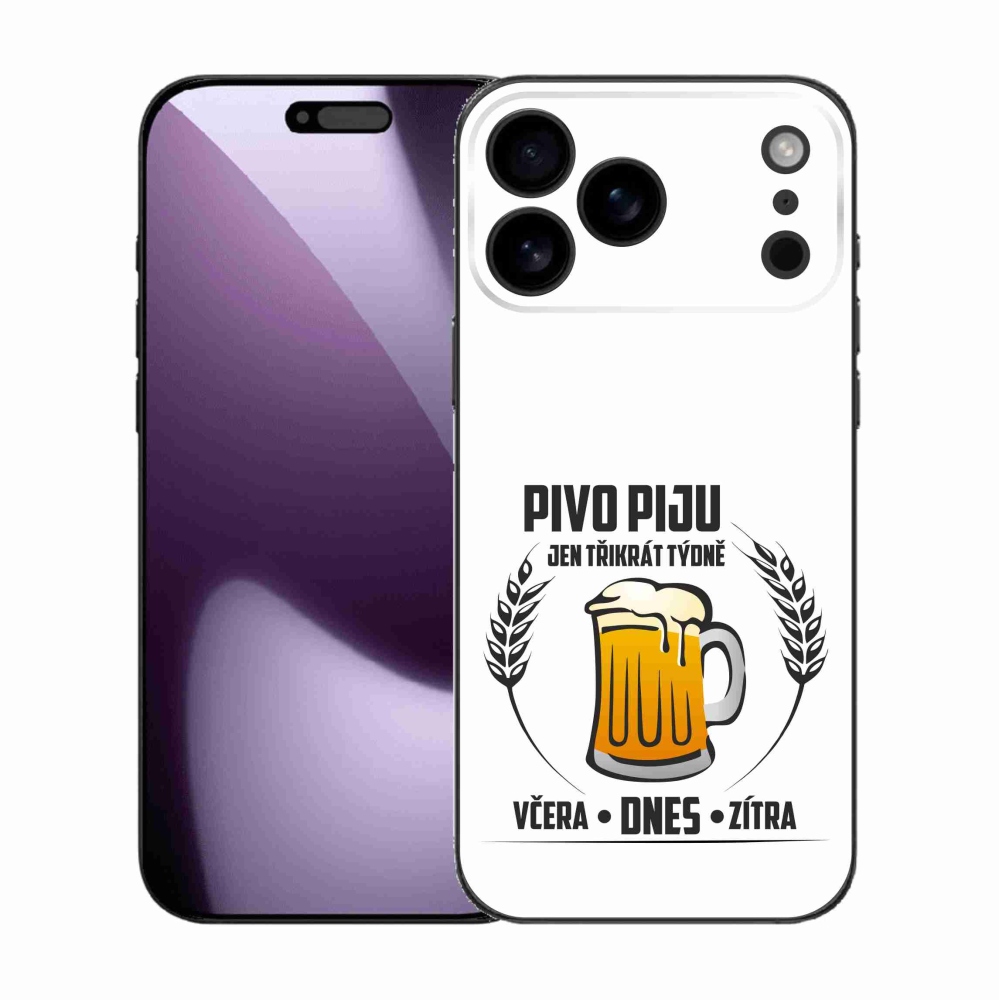 Gélový kryt mmCase na iPhone 17 Pro Max - pivný motív biele pozadie